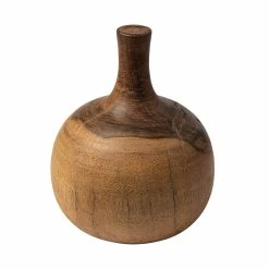 Budget 😀 Mercana Afra Large Solid Wood Vase Shaped Decorative Object Brown 👍
