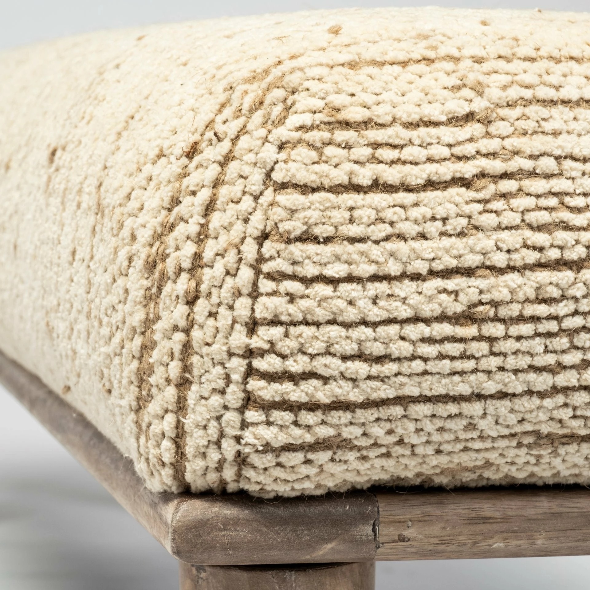 Best deal π Mercana Alder II Cream Upholstered Seat W/ Wood Base Accent Bench - 55"W X 16"D X 18"H π― - Image 5