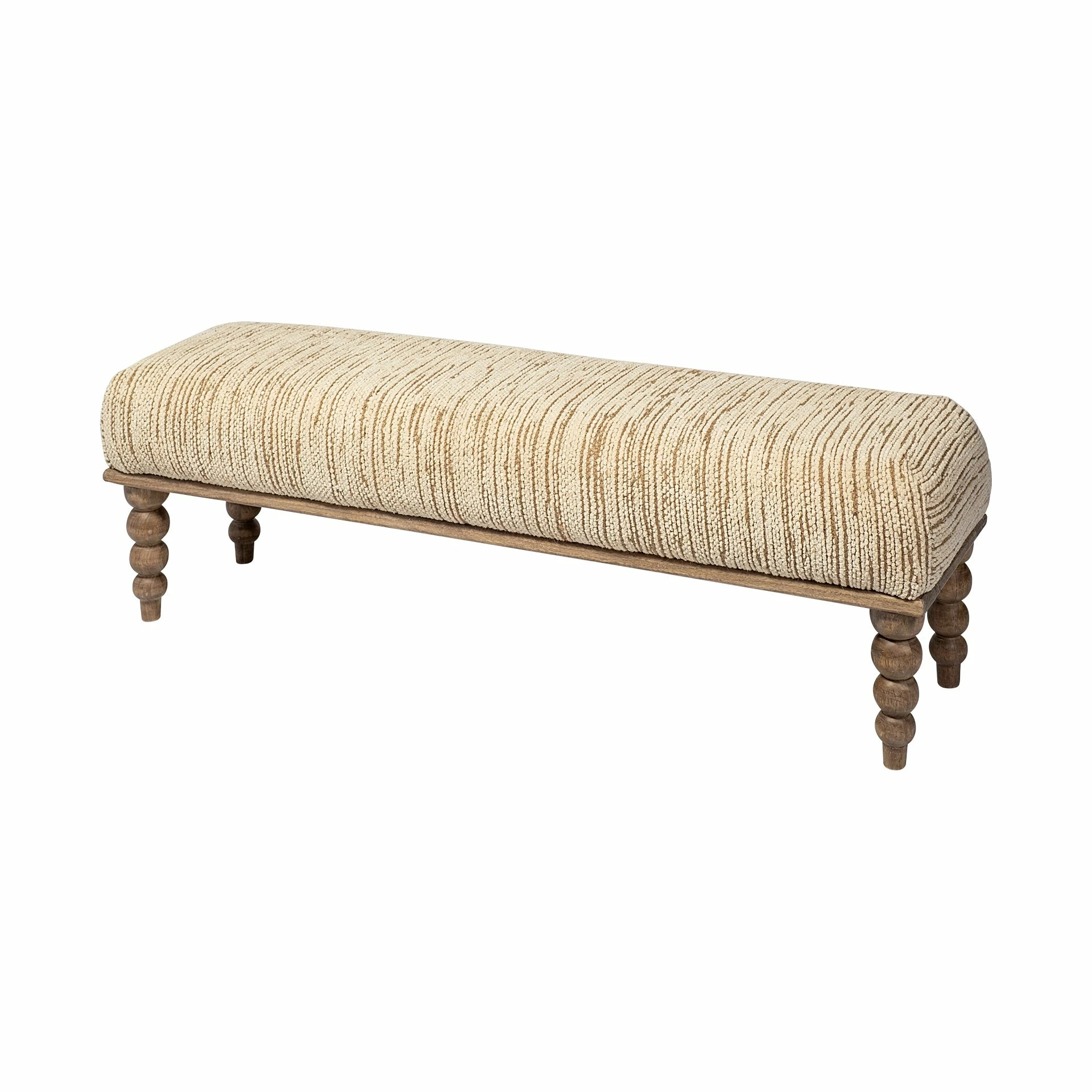 Best deal π Mercana Alder II Cream Upholstered Seat W/ Wood Base Accent Bench - 55"W X 16"D X 18"H π―