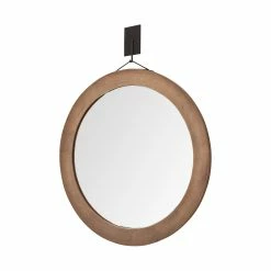 Best reviews of 😍 Mercana Avram 43.5" Round Brown Wood Frame Mirror - 43.5L X 1.8W X 43.5H 🛒