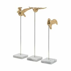 New ✔️ Mercana Aya Set Of 3 11L X 4W Gold Metal Decorative Birds - 11.4L X 3.5W X 16.1H 😍