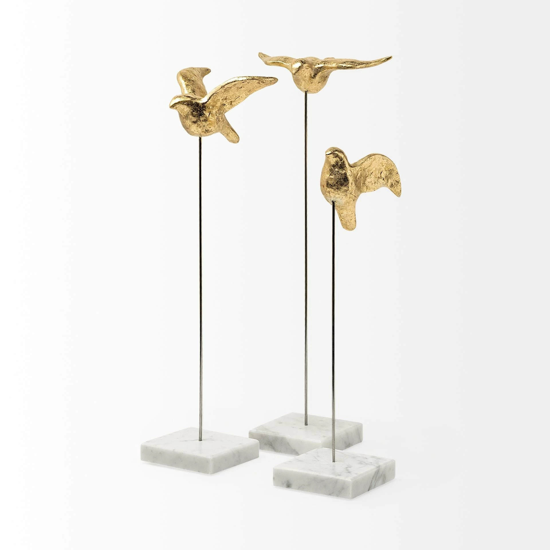 New ✔️ Mercana Aya Set Of 3 11L X 4W Gold Metal Decorative Birds - 11.4L X 3.5W X 16.1H 😍 - Image 4