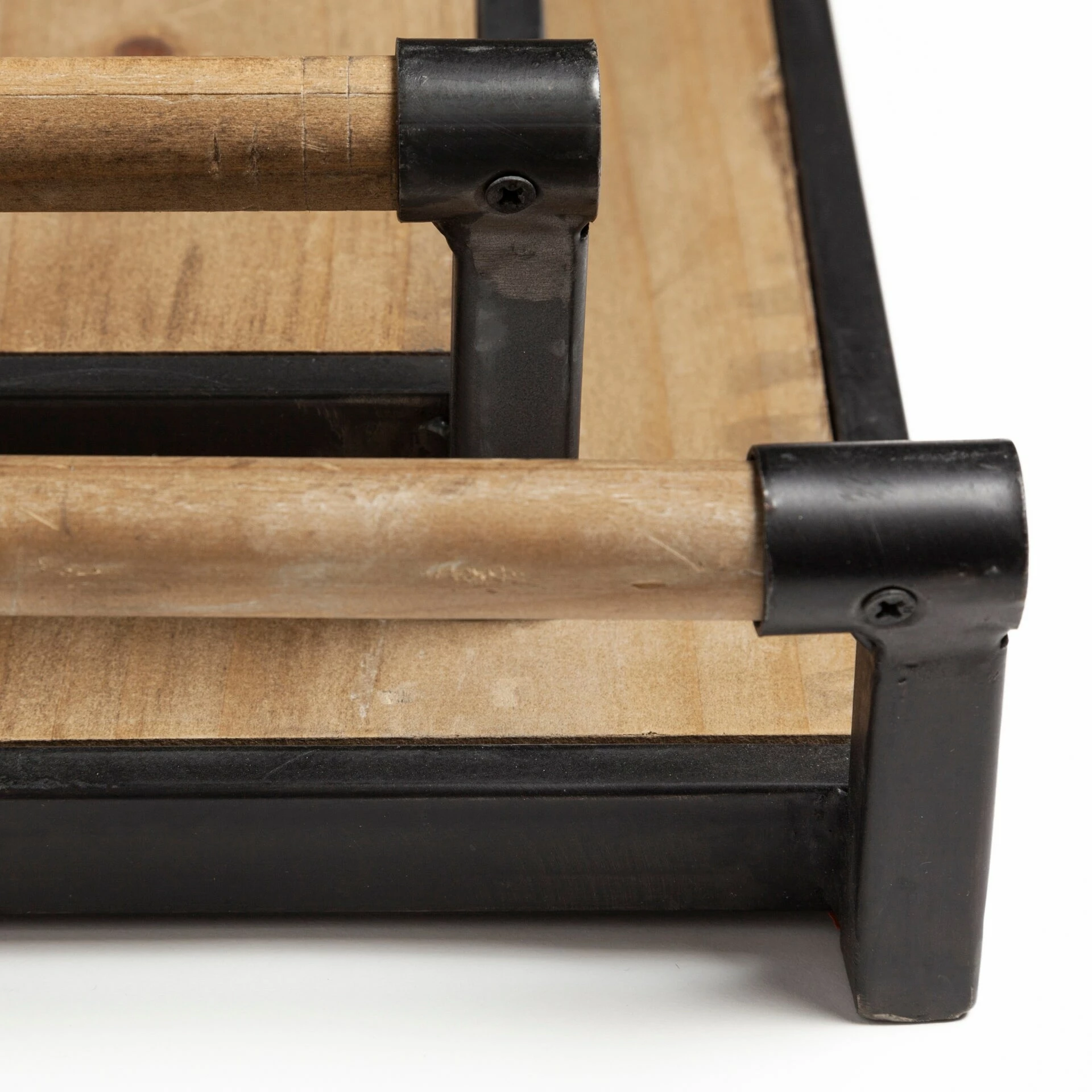 Cheapest ๐ Mercana Benson Brown Wood W/Black Metal Trays (Set Of 2) - 26"W X 16"D X 3"H โ๏ธ - Image 6