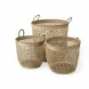 Buy 🎉 Mercana Bowie 19.7L X 19.7W X 19.7H (Set Of 3) Medium Brown Seagrass Round Basket W/ Handles ❤️