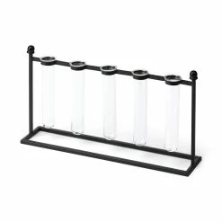 Best reviews of 🔥 Mercana Bunsen Black Metal Five Glass Test Tube Vase 🧨