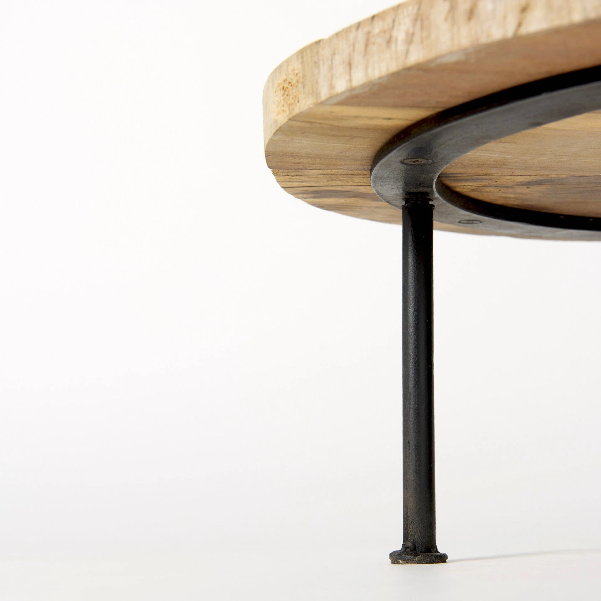 Discount π Mercana Cedric 15L X 15W X 6H Small Light Brown Wood W/ Three Black Metal Legs Decorative Display Stand β - Image 7