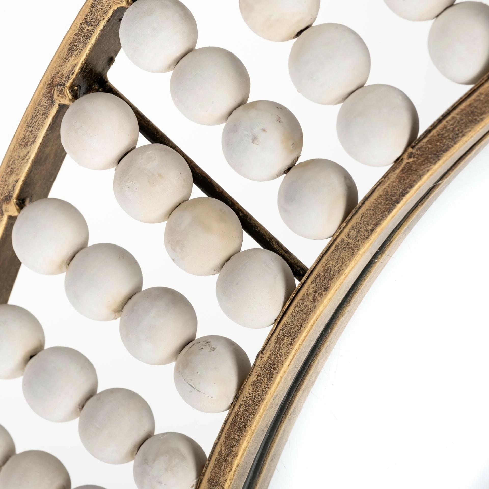 Cheapest ⭐ Mercana Claiborne 42" Round Black Metal Frame Mirror W/Wood Beads ✨ - Image 9