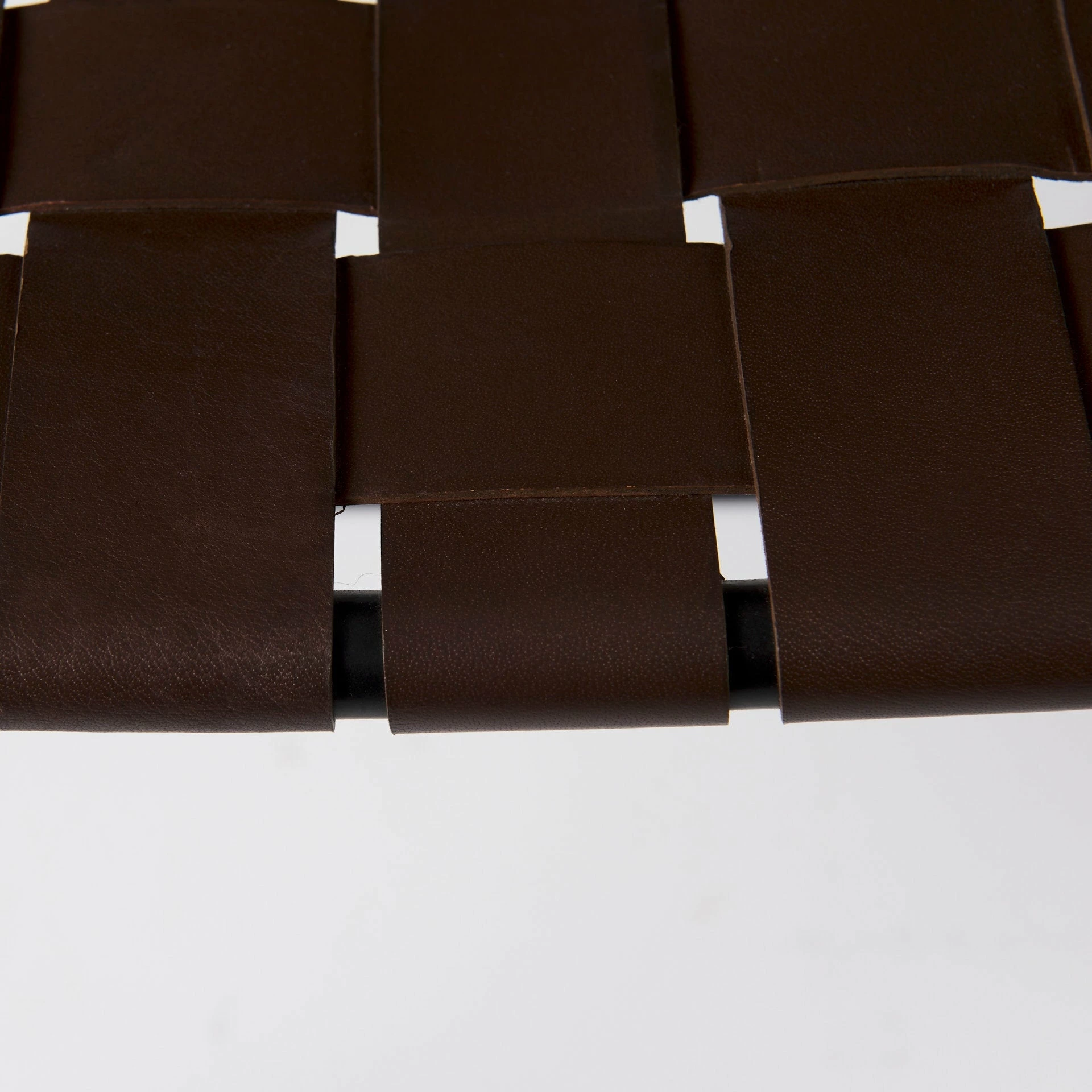 Best deal π Mercana Clarissa Black Woven Leather Seat W/ Black Iron Frame Stool Brown π - Image 15