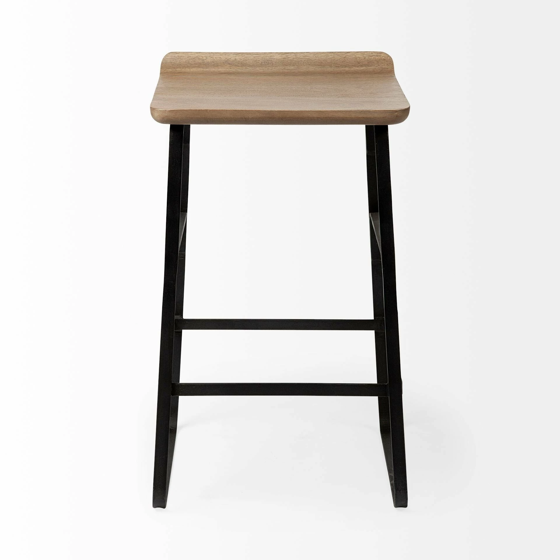 Flash Sale โจ Mercana Conan 25" Seat Height Brown Wood Seat Black Metal Frame Counter Stool - 15.0L X 16.0W X 25.0H ๐ - Image 2