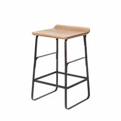 Flash Sale ✨ Mercana Conan 25" Seat Height Brown Wood Seat Black Metal Frame Counter Stool - 15.0L X 16.0W X 25.0H 😀