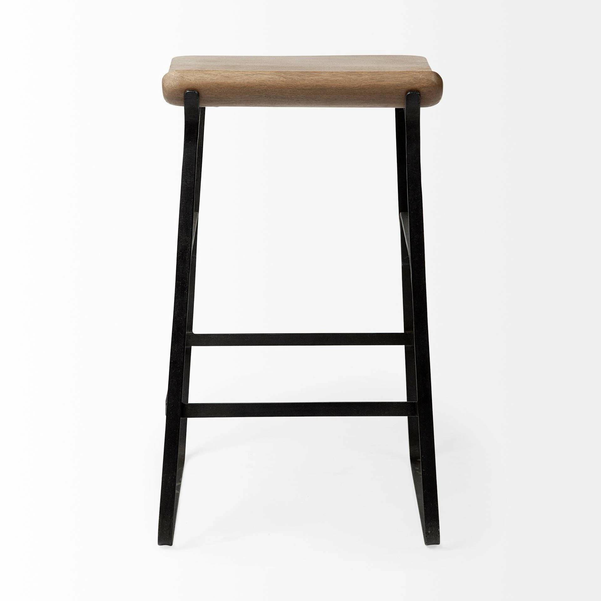 Flash Sale โจ Mercana Conan 25" Seat Height Brown Wood Seat Black Metal Frame Counter Stool - 15.0L X 16.0W X 25.0H ๐ - Image 4