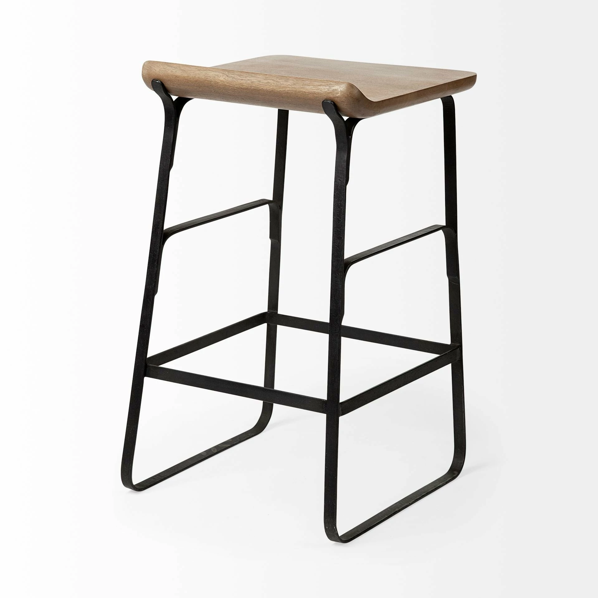 Flash Sale โจ Mercana Conan 25" Seat Height Brown Wood Seat Black Metal Frame Counter Stool - 15.0L X 16.0W X 25.0H ๐ - Image 5