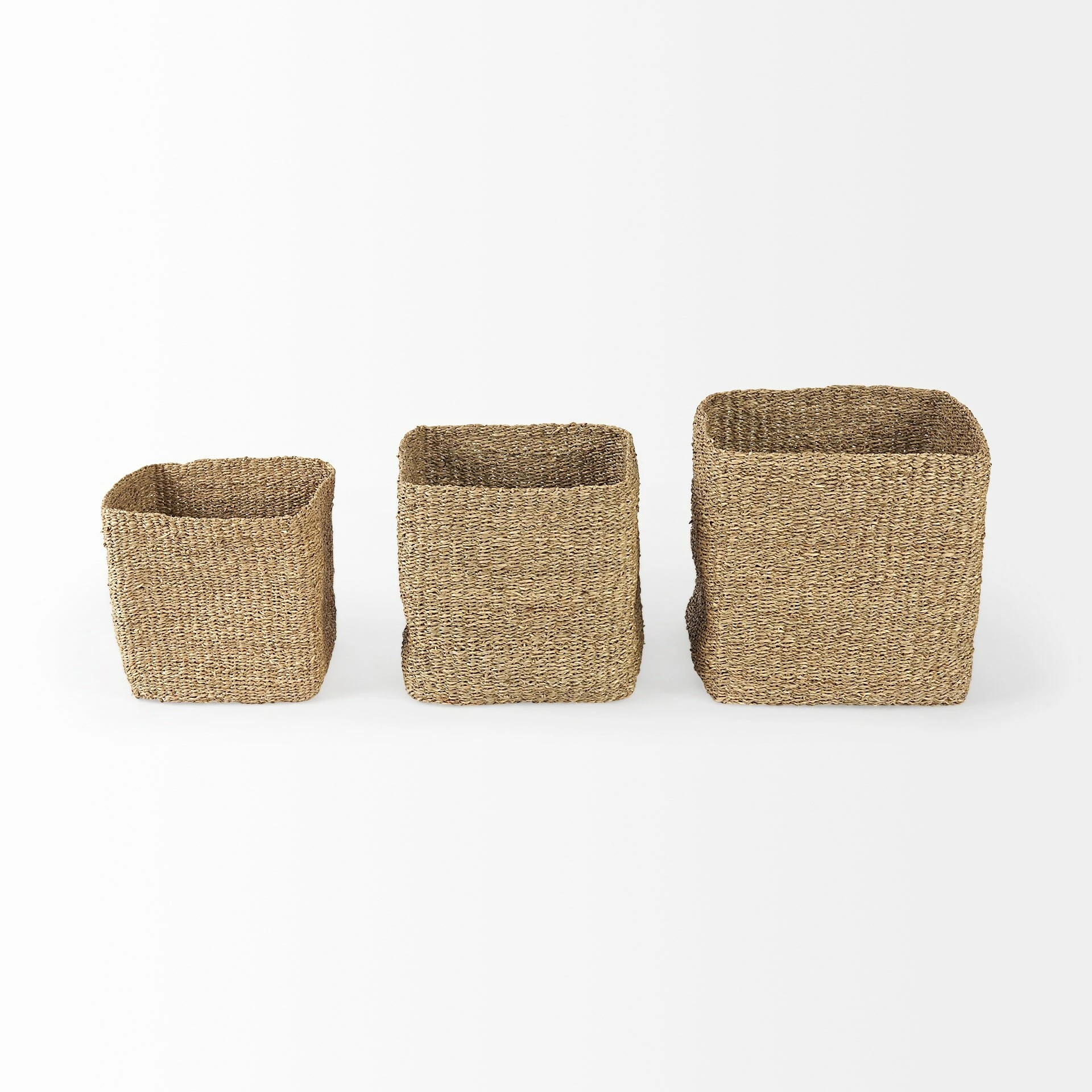 Best deal ✨ Mercana Copenhagen 15.7L X 15.7W X 15.7H (Set Of 3) Medium Brown Square Twisted Seagrass Square Basket 🔥 - Image 2