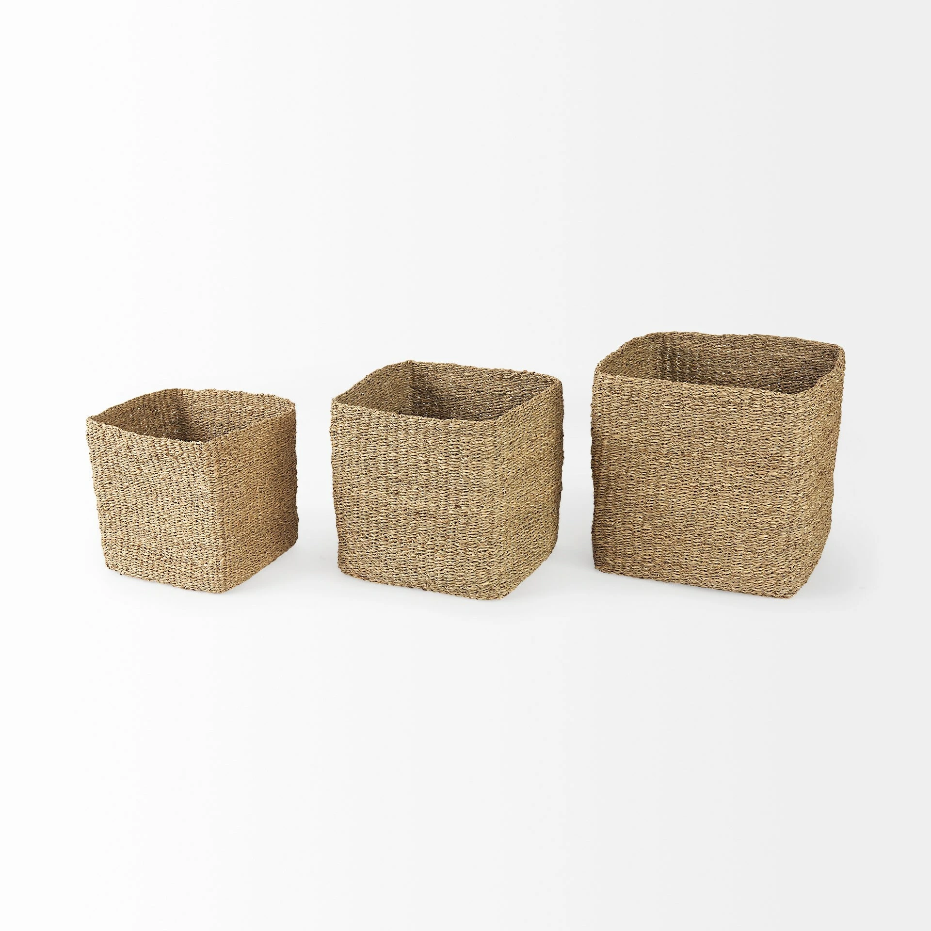 Best deal ✨ Mercana Copenhagen 15.7L X 15.7W X 15.7H (Set Of 3) Medium Brown Square Twisted Seagrass Square Basket 🔥 - Image 3