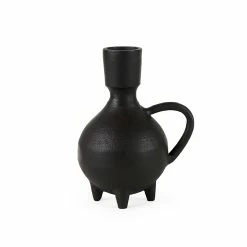 Cheap ✔️ Mercana Cyrus 5.1L X 3.9W X 7.5H Black Spherical Vase W/ Flute Decorative Object 💯