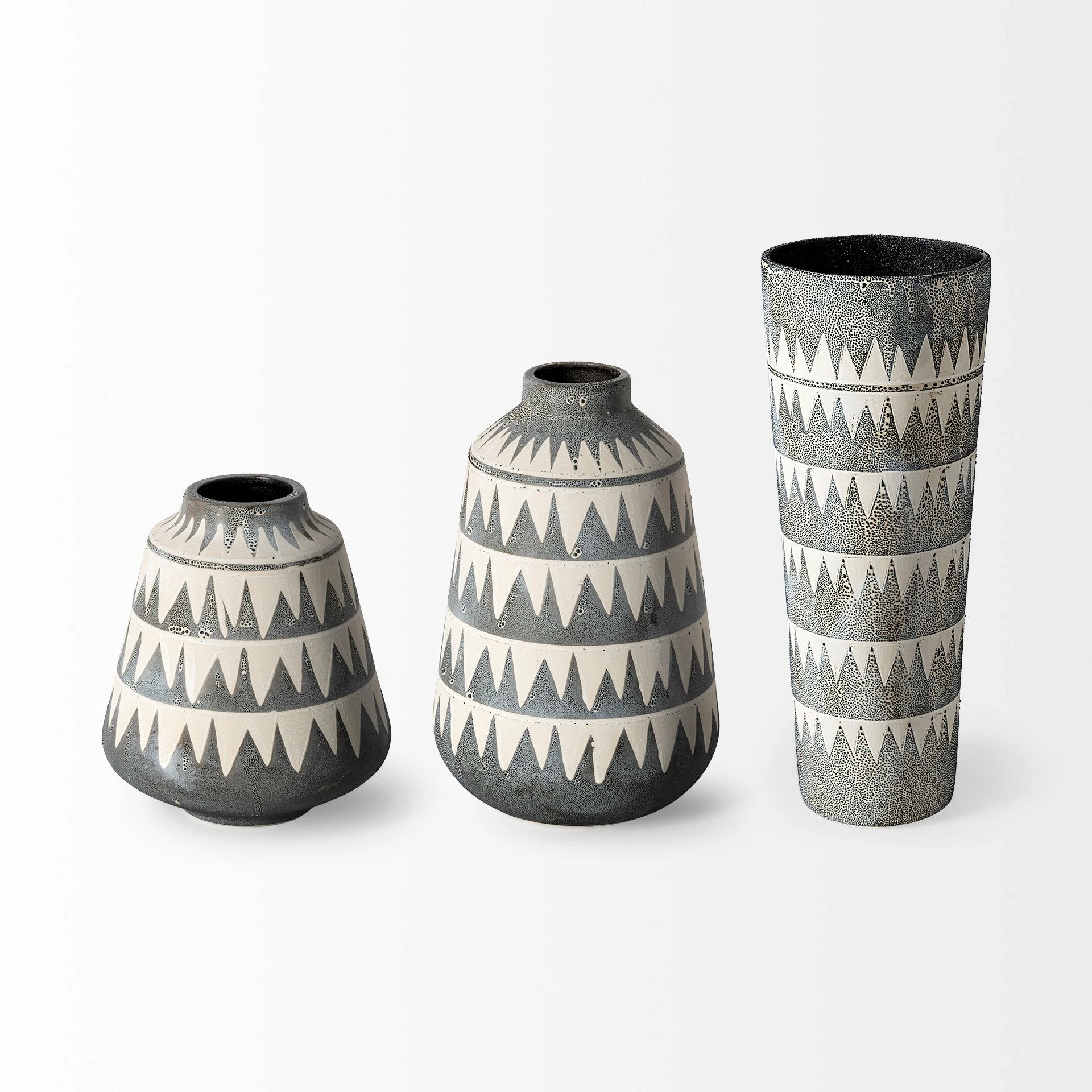 Buy π― Mercana Delaney Large Gray Patterned Ceramic Vase β - Image 3