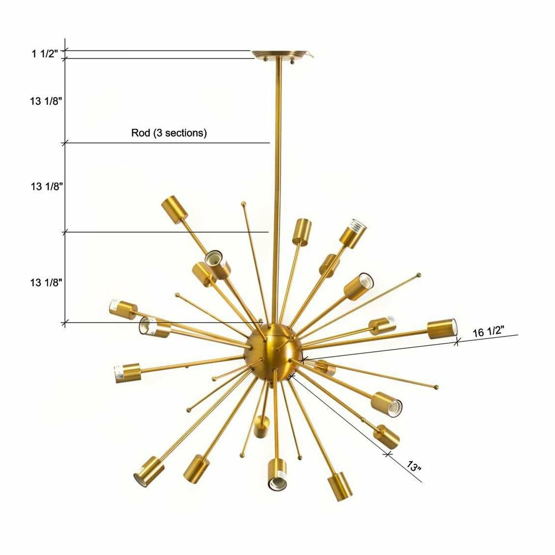Promo โค๏ธ Mercana Edisonna II Gold Sputnik Twenty Bulb Chandelier - 30"W X 38"D X 38"H ๐ - Image 7