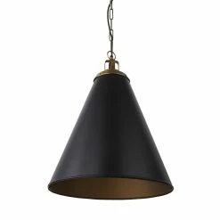 Promo 🤩 Mercana Fenton Black W/Antiqued Gold Accents Pendant Light - 18.0L X 18.0W X 23.0H ⌛