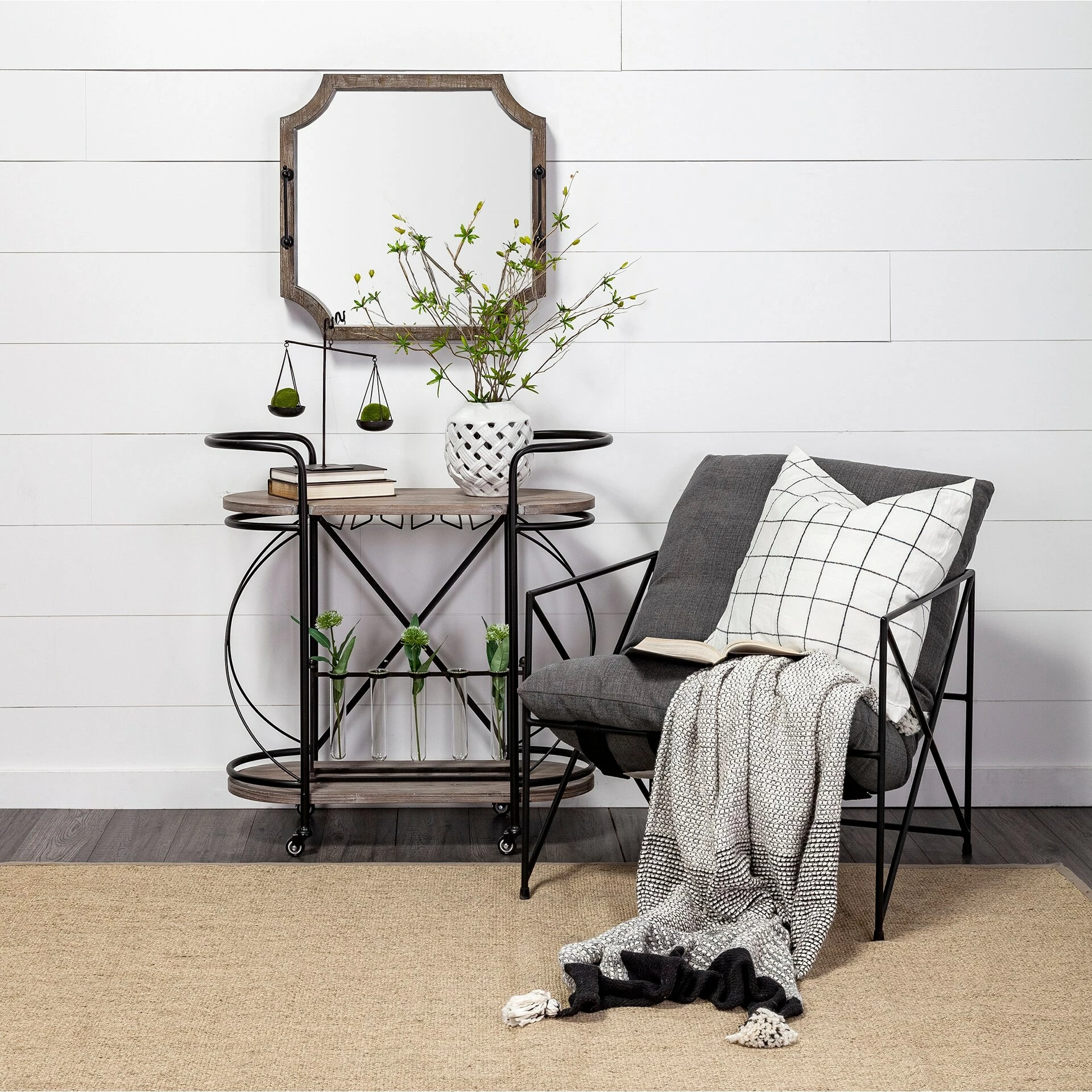 New ๐ Mercana Forillon I Short White Glazed Lattice Pattern Vase - 8"W X 8"D X 8"H โจ - Image 7