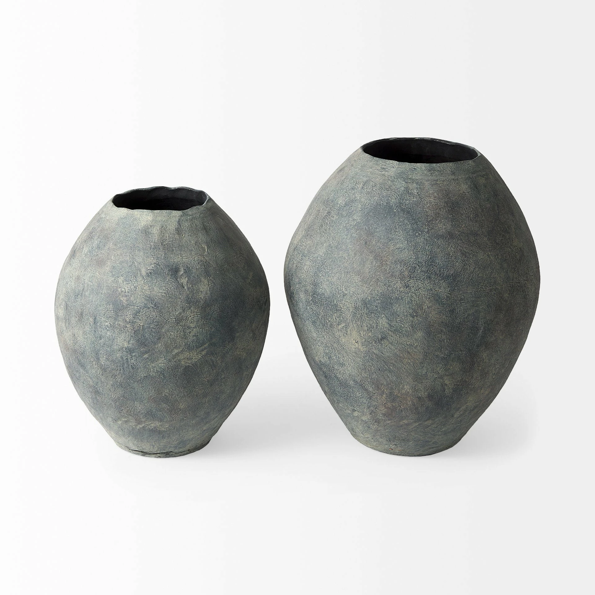 Discount ✔️ Mercana Gobi 20L X 23H Small Gray Ceramic Oval Vase Grey ⌛ - Image 2