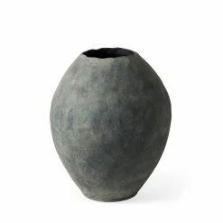 Discount ✔️ Mercana Gobi 20L X 23H Small Gray Ceramic Oval Vase Grey ⌛