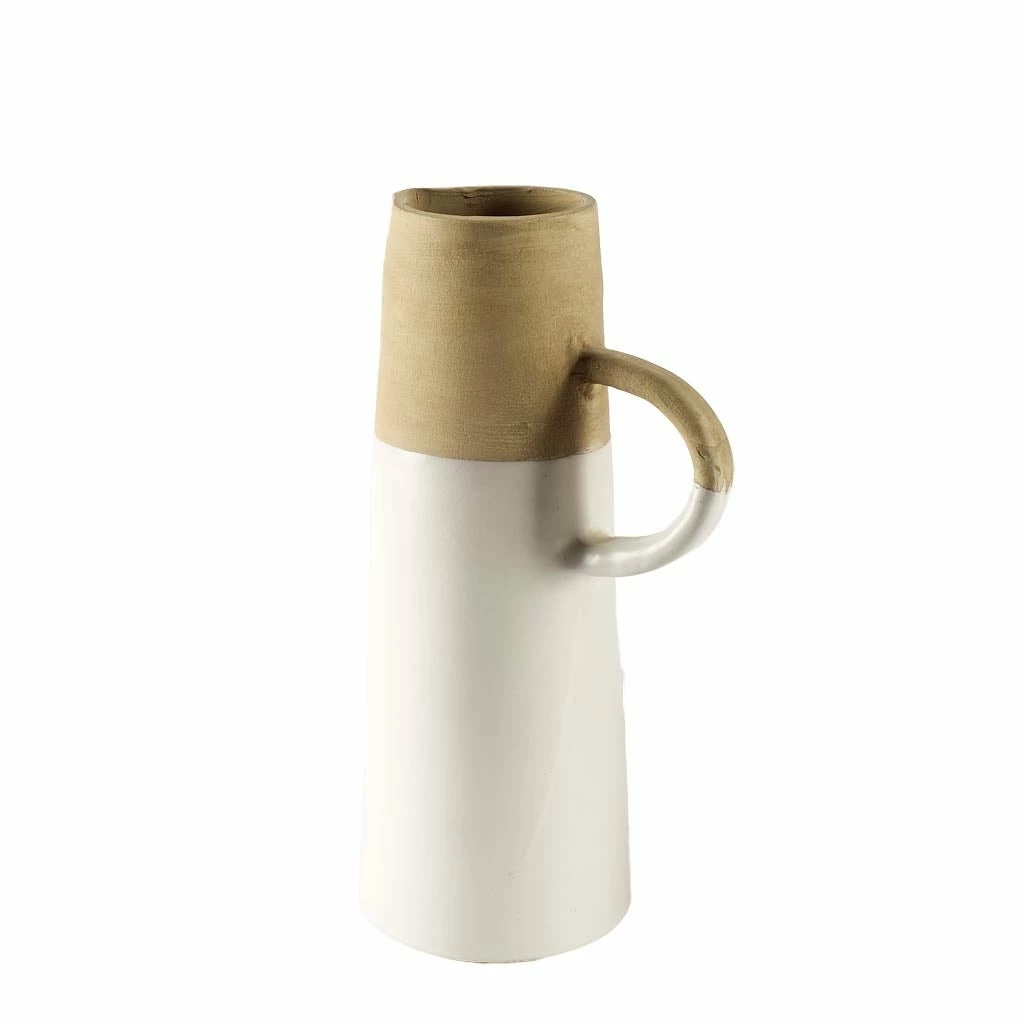 Budget π₯° Mercana Garand II Medium Brown/White Ceramic Jug - 7.5"W X 5"D X 13.5"H βοΈ