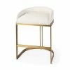 Hot Sale 🤩 Mercana Hollyfield Cream Fabric Seat W/Gold Metal Base Counter Stool Grey 🧨