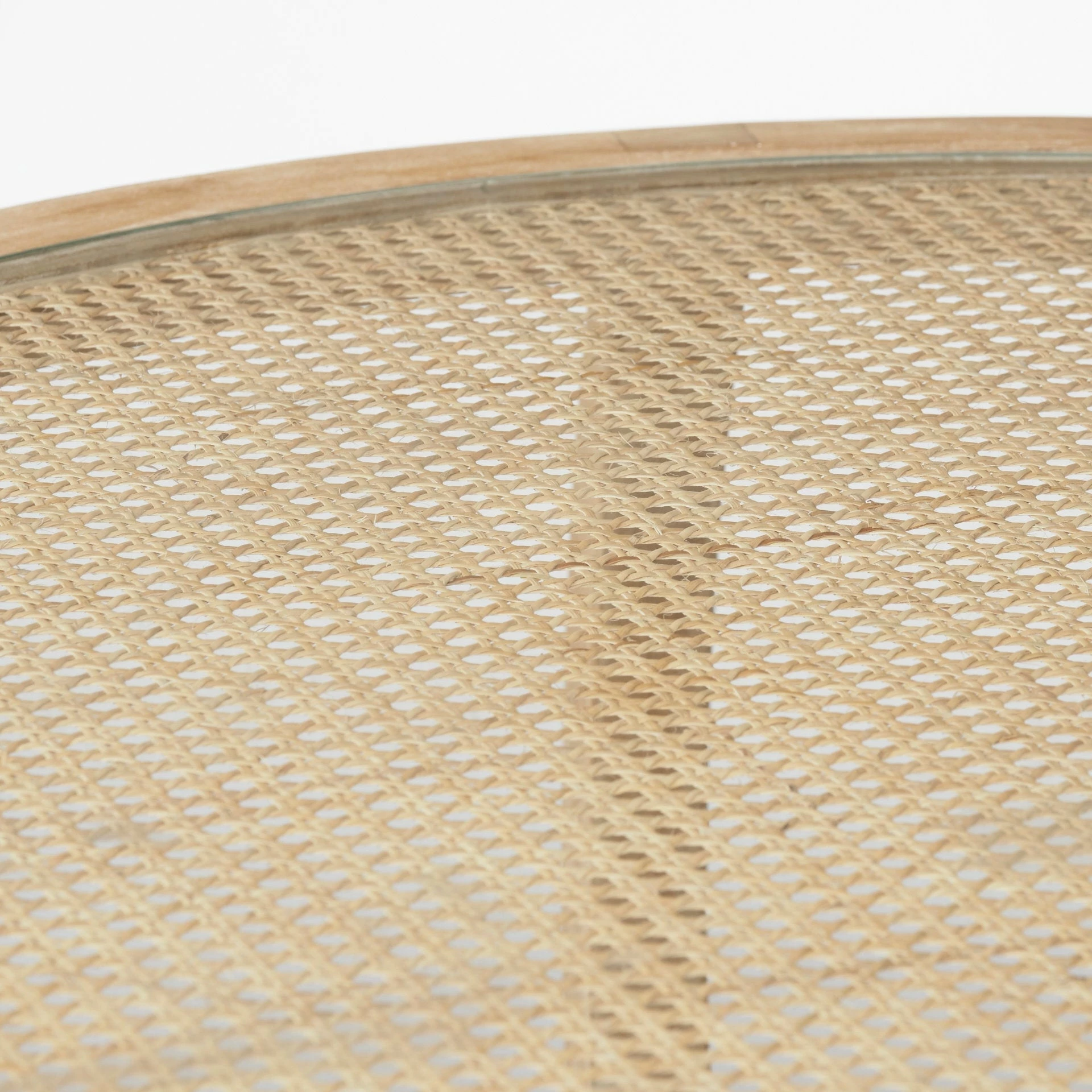 Buy 👏 Mercana Hubbard I 22L X 22W Light Brown Wood Round Top W/Glass Accent Table 🤩 - Image 9