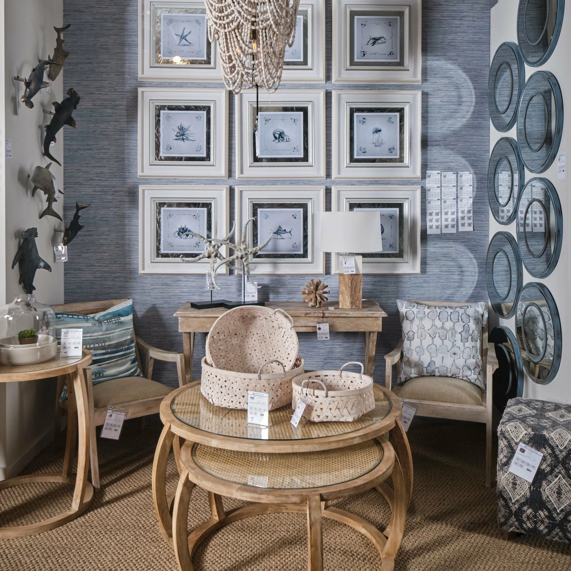 Buy 👏 Mercana Hubbard I 22L X 22W Light Brown Wood Round Top W/Glass Accent Table 🤩 - Image 10