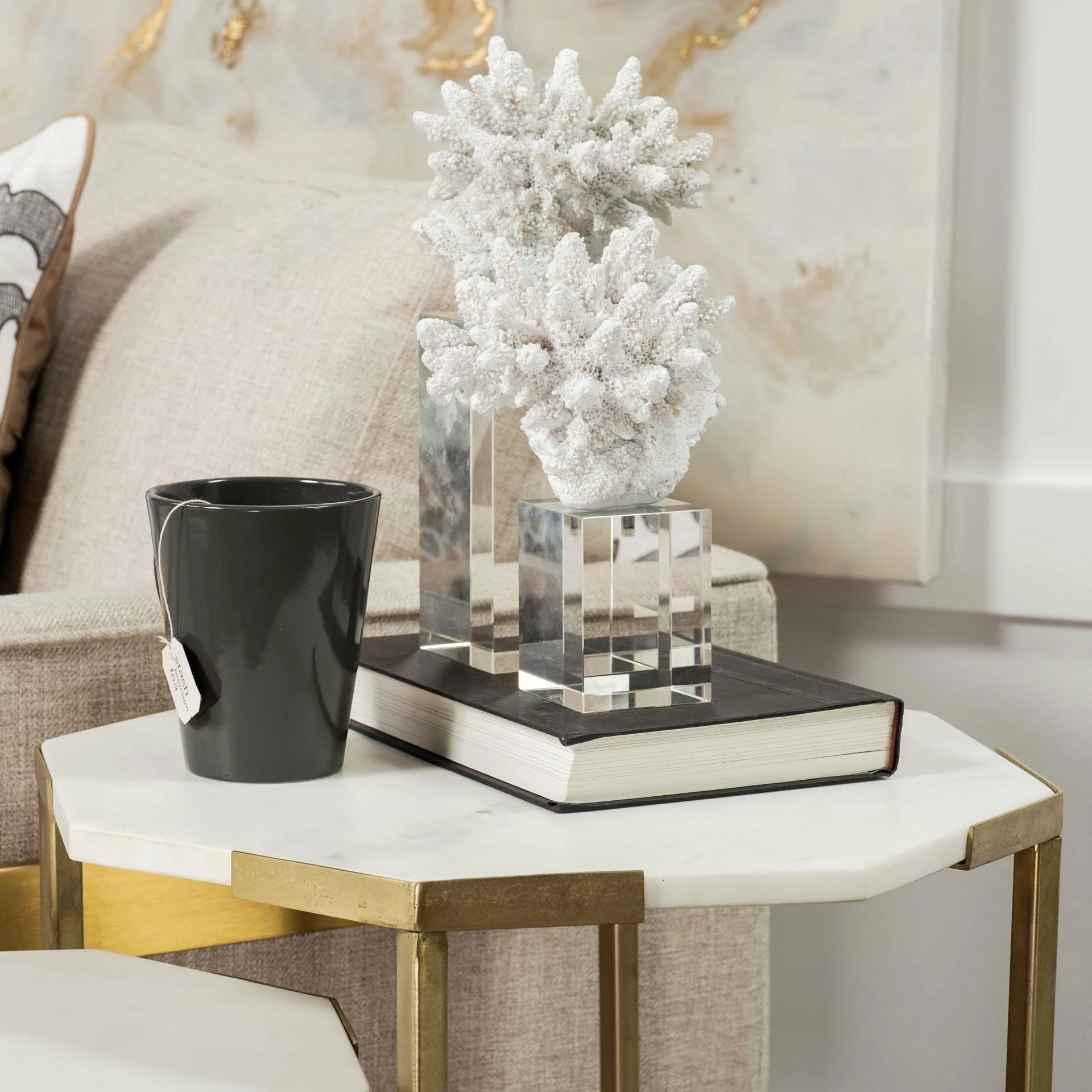 Discount ✨ Mercana Isla (Large) 5L X 5W White Replica Resin Coral On Clear White Glass ✔️ - Image 5