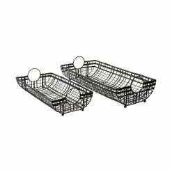 Buy 🔥 Mercana Kenneth (Set Of 2) 24L X 12W Gray Metal Baskets 😉