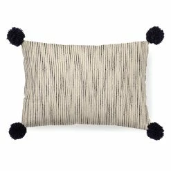 Best Pirce ⭐ Mercana Krystal Cream/Blue Pom Pom Decorative Pillow Cover 🎉