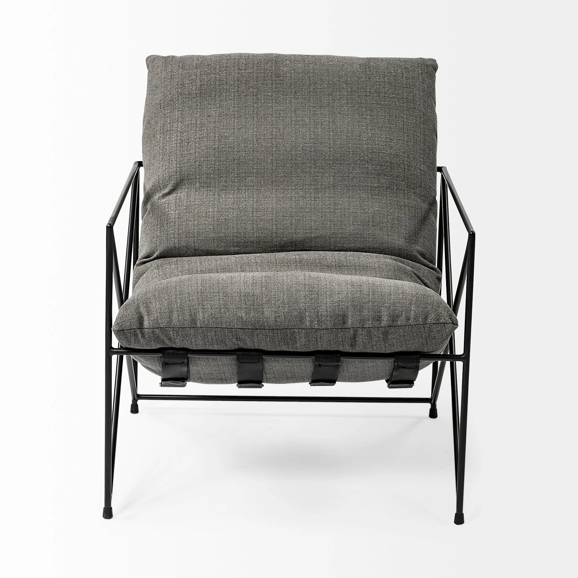 Promo ๐ Mercana Leonidas Grey Fabric Wrap W/Black Metal Frame Accent Chair - 28.5" W X 29.5" D X 34.0" H โ - Image 2