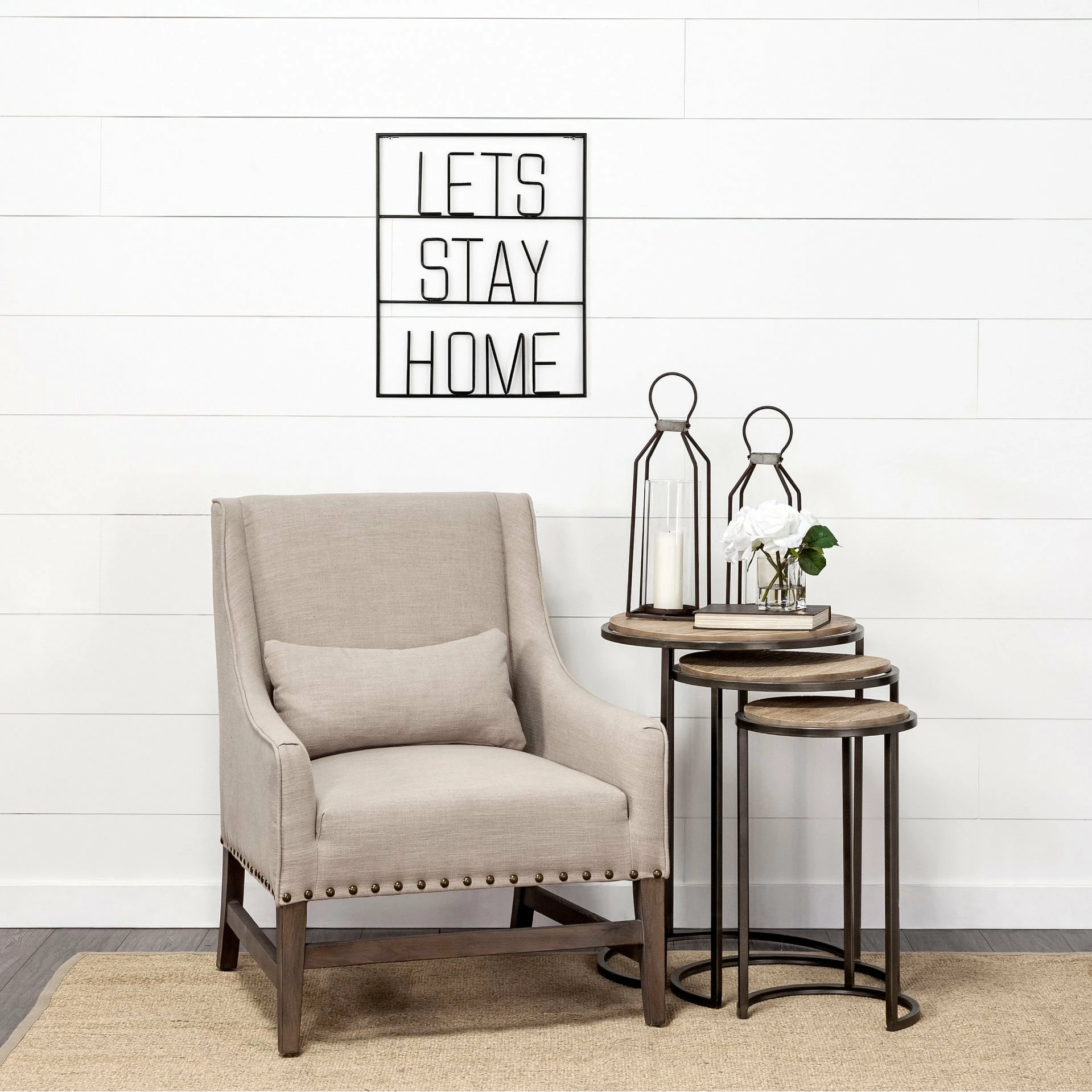 Best reviews of β Mercana Let's Stay Home Black Metal Sign π - Image 5