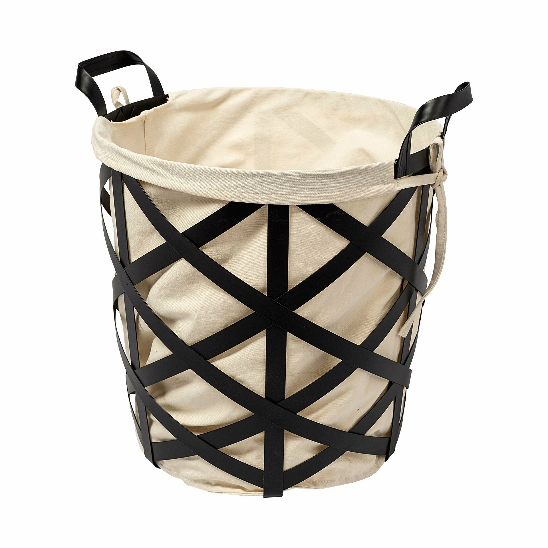 Cheapest โจ Mercana Liya 18L X 15W Black Metal Basket With Cream Fabric Liner ๐