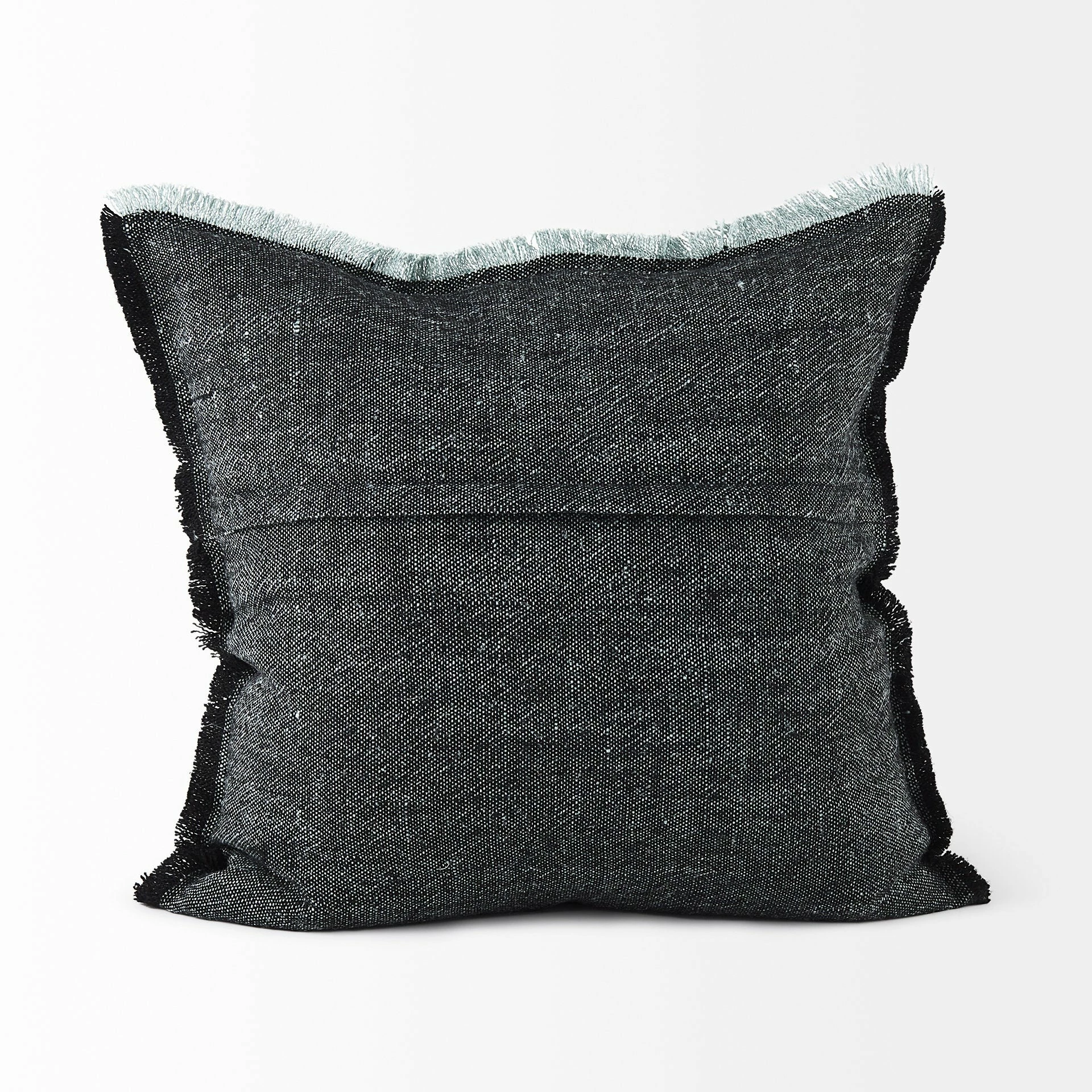 Hot Sale โ Mercana Malia Dark Gray Fabric W/ Teal Fringed Edges Pillow Cover ๐งจ - Image 13