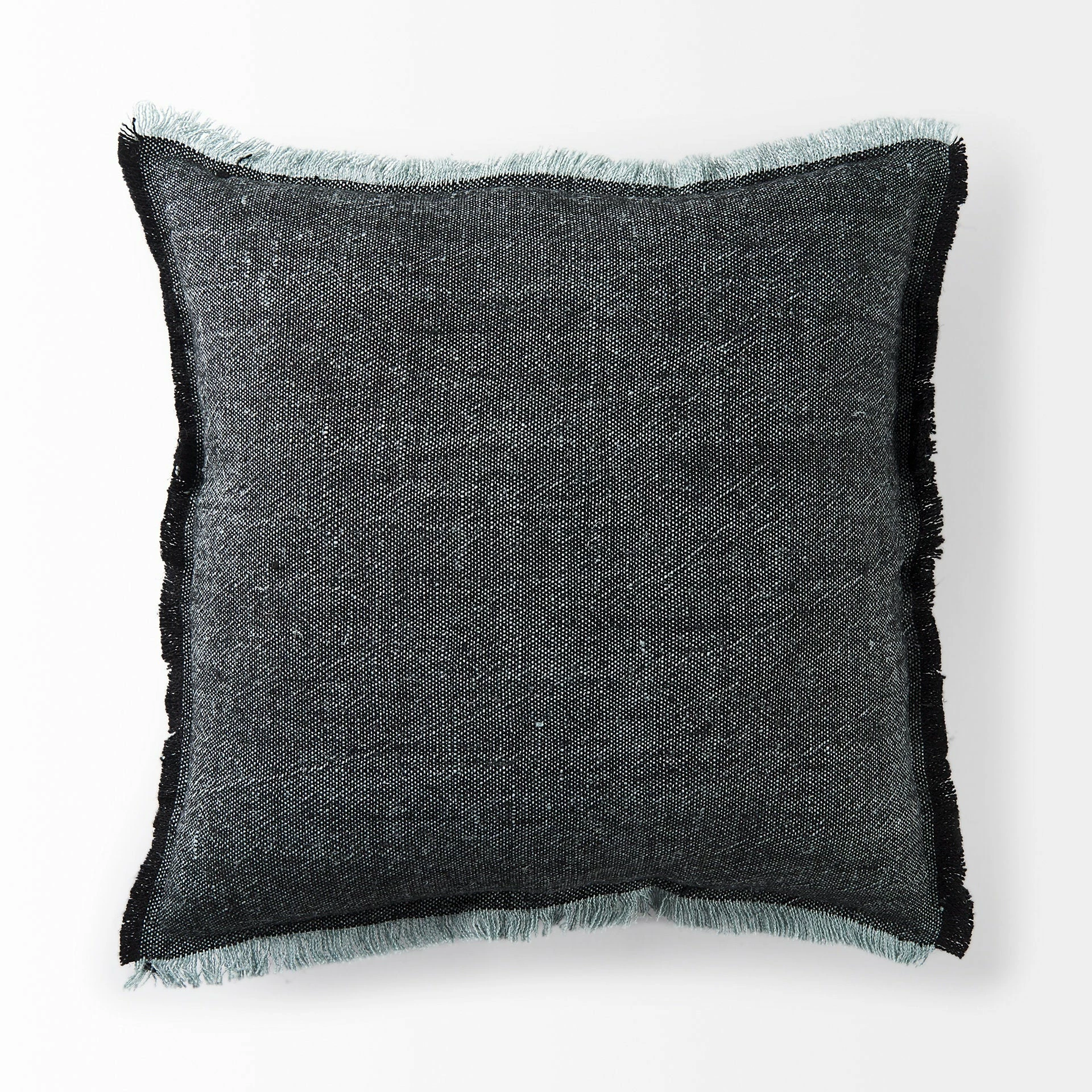 Hot Sale โ Mercana Malia Dark Gray Fabric W/ Teal Fringed Edges Pillow Cover ๐งจ - Image 14