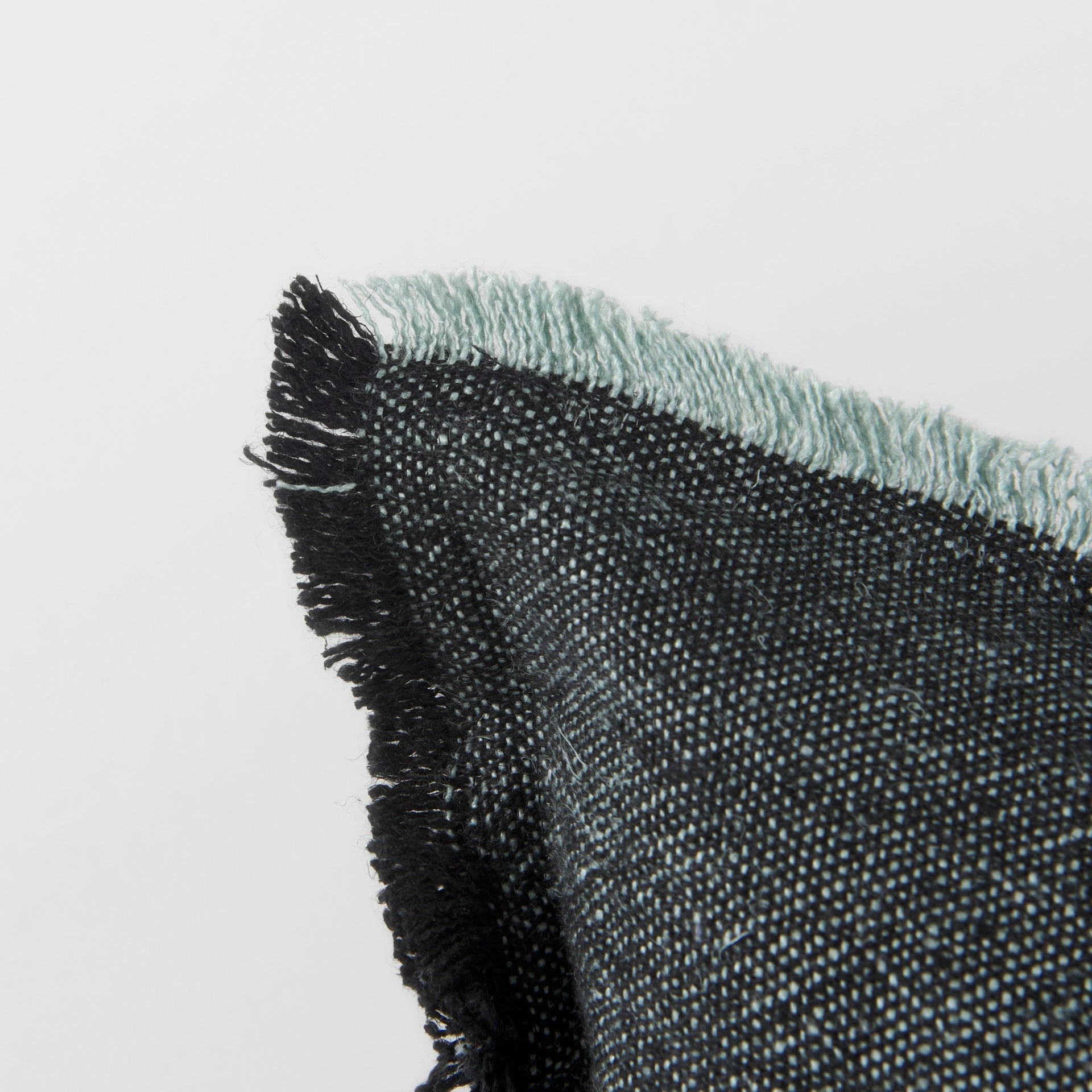 Hot Sale โ Mercana Malia Dark Gray Fabric W/ Teal Fringed Edges Pillow Cover ๐งจ - Image 6