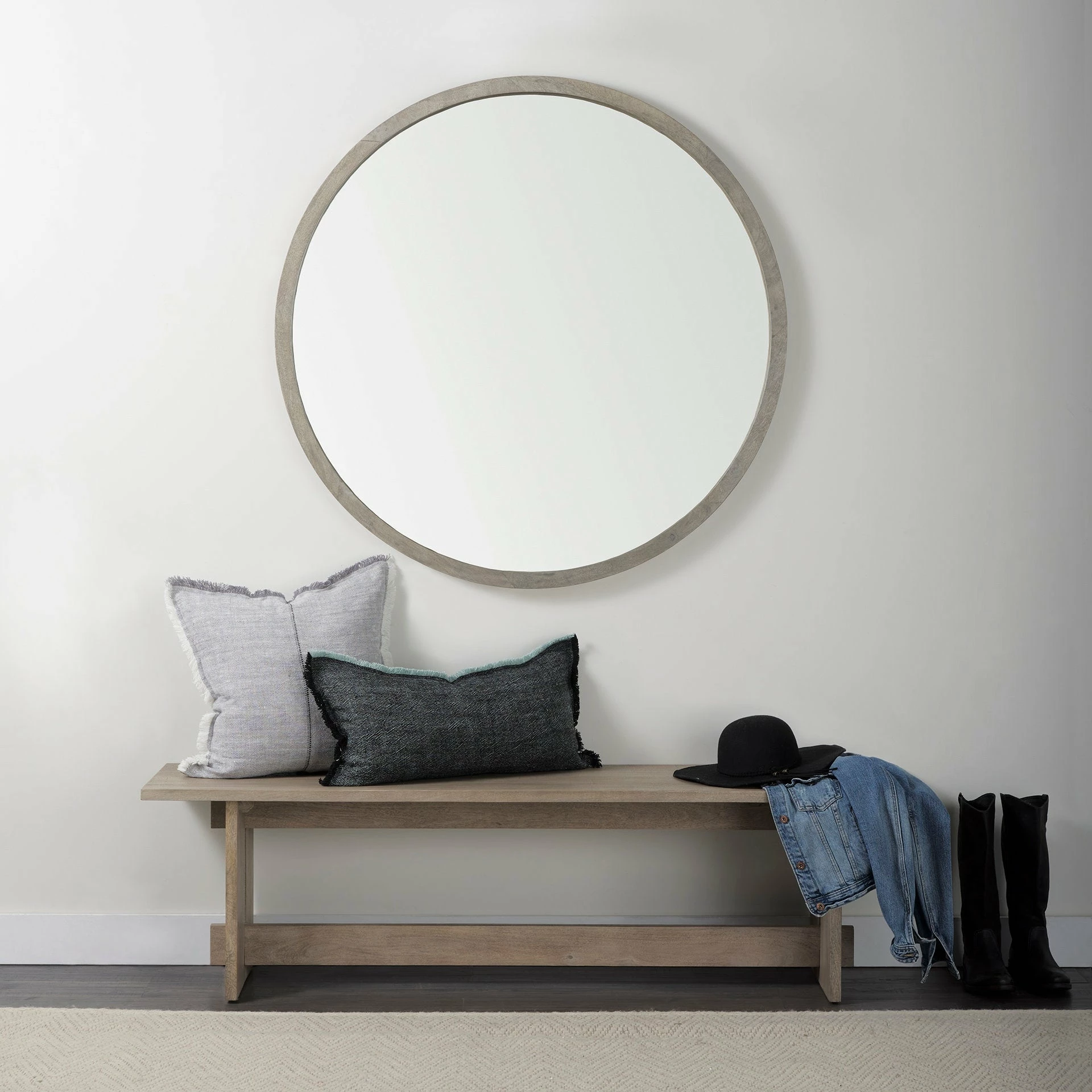 Hot Sale โ Mercana Malia Dark Gray Fabric W/ Teal Fringed Edges Pillow Cover ๐งจ - Image 9