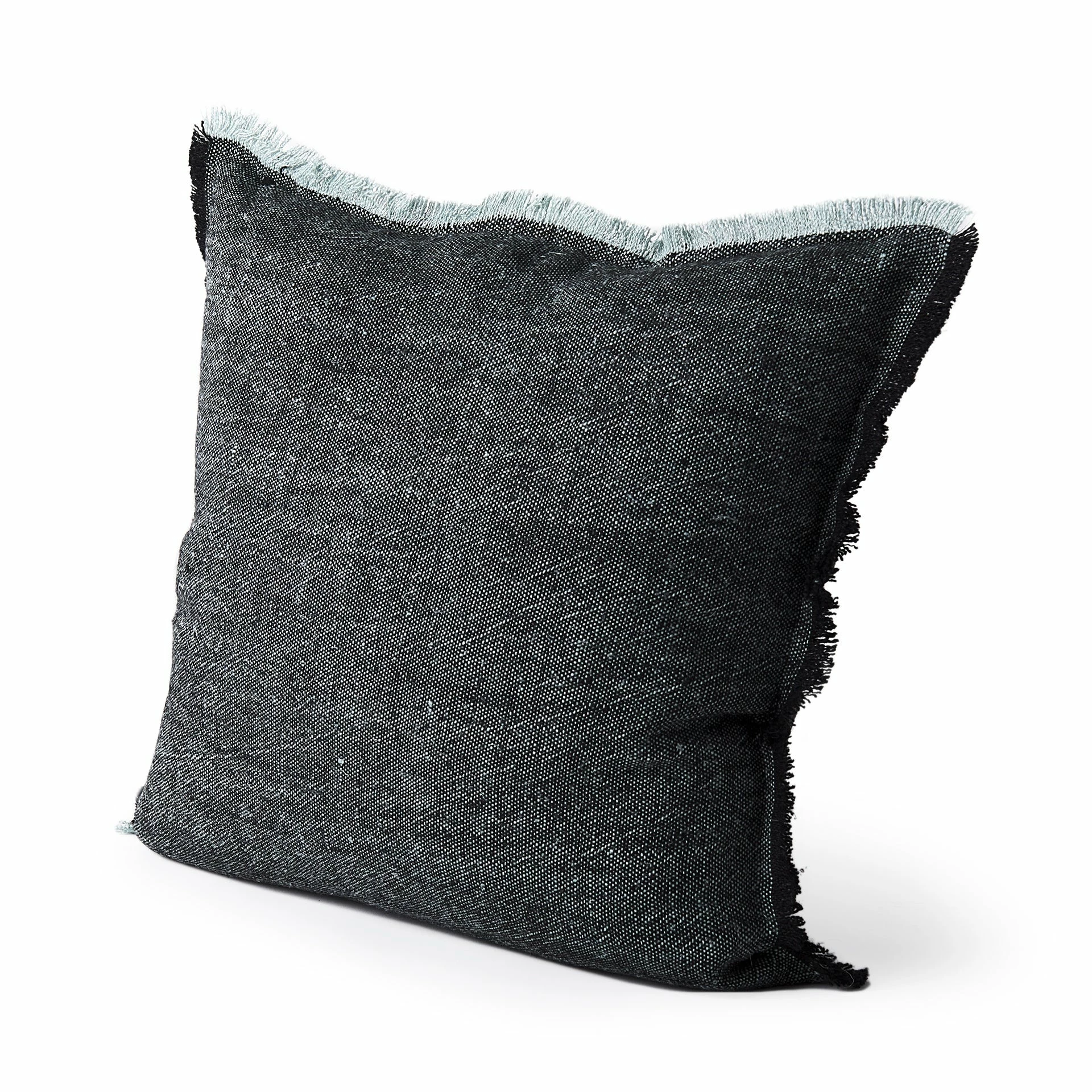 Hot Sale โ Mercana Malia Dark Gray Fabric W/ Teal Fringed Edges Pillow Cover ๐งจ - Image 10