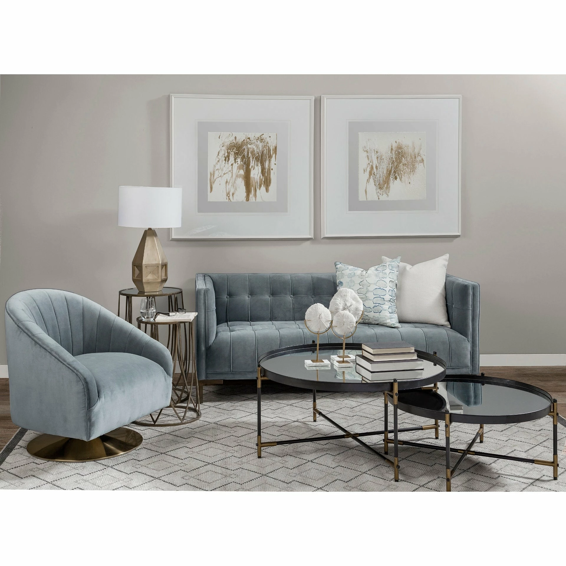 Best reviews of 🥰 Mercana Marshall Black Round Mirrored Top W/Metal Base Coffee Table 😀 - Image 6