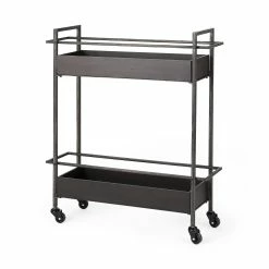Cheapest 🧨 Mercana Masataka Metal Frame Two-Tier W/Metal Shelves Rectangular Bar Cart 🎁