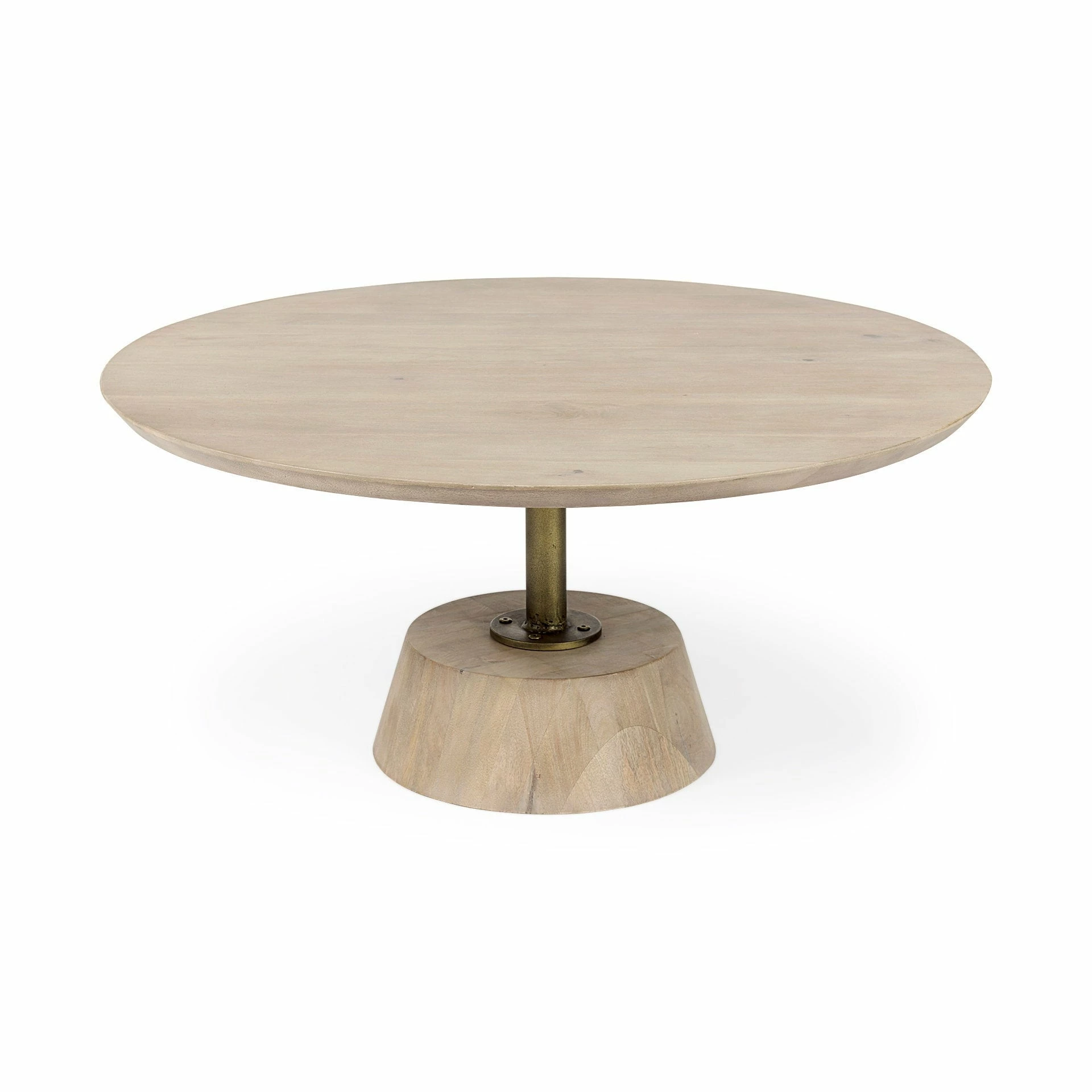 Brand new π Mercana Maxwell Dark Brown Wood W/Black Metal Pedestal Round Side Table π₯ - Image 14