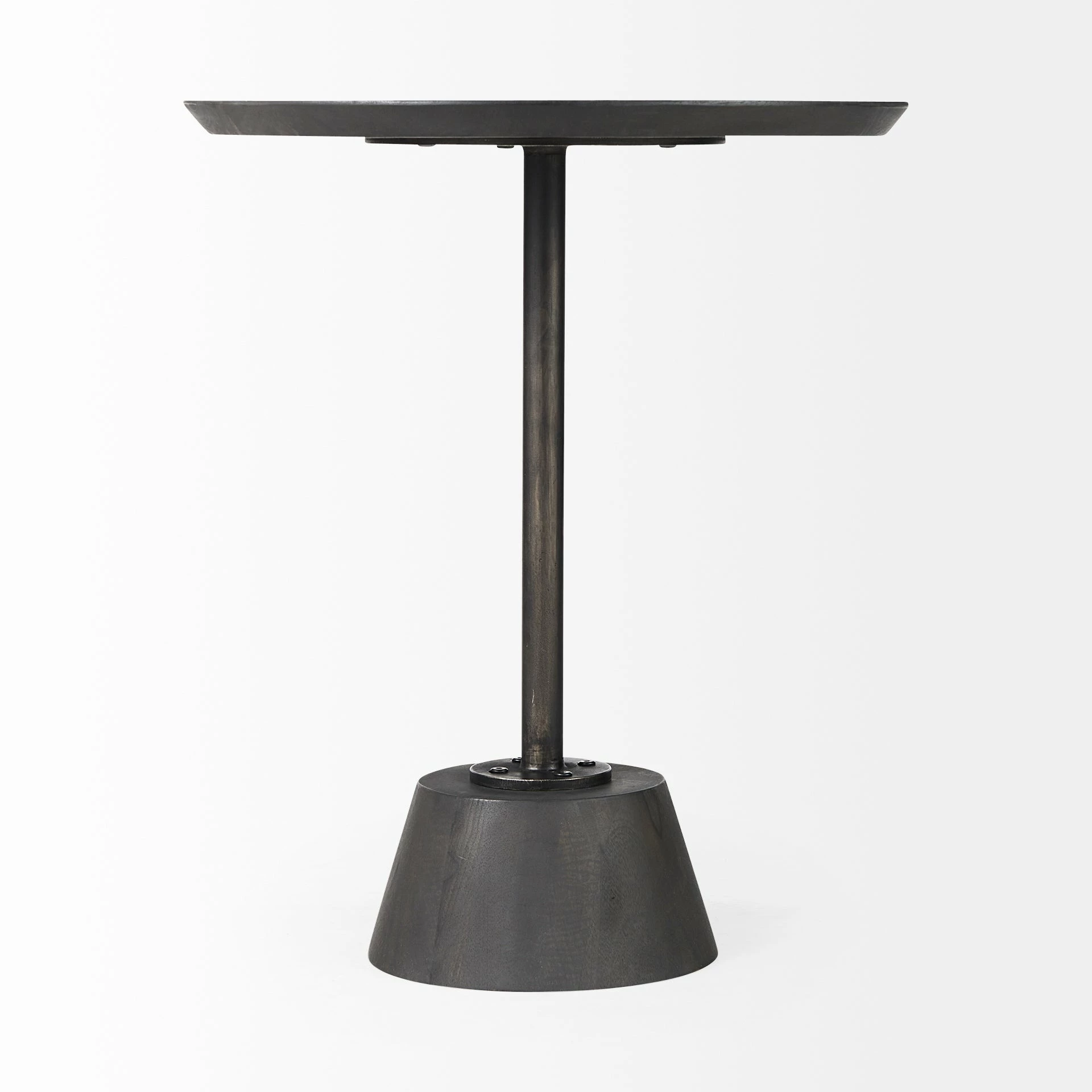 Brand new π Mercana Maxwell Dark Brown Wood W/Black Metal Pedestal Round Side Table π₯ - Image 2