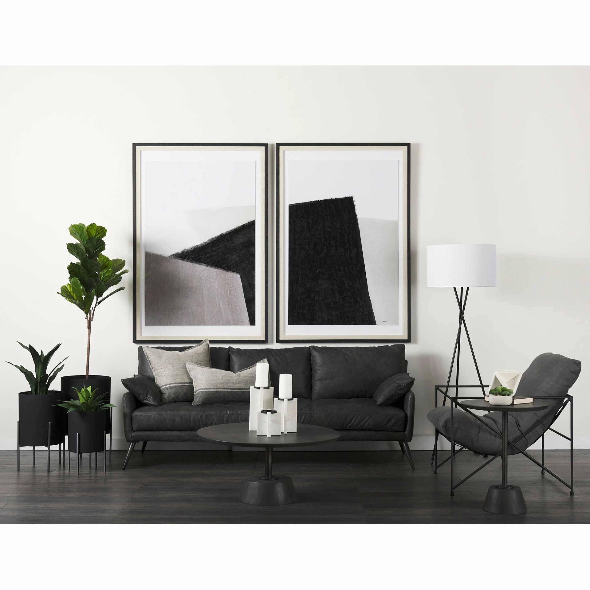 Brand new π Mercana Maxwell Dark Brown Wood W/Black Metal Pedestal Round Side Table π₯ - Image 11