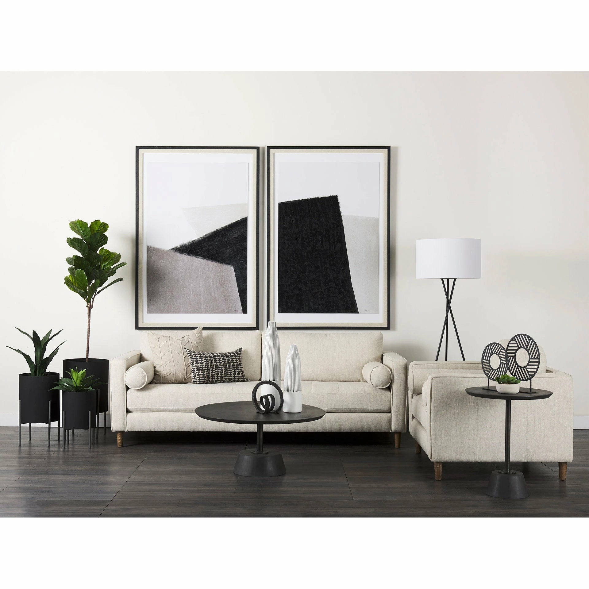 Brand new π Mercana Maxwell Dark Brown Wood W/Black Metal Pedestal Round Side Table π₯ - Image 10