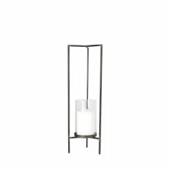 Best deal 💯 Mercana Abigail II Small Gunmetal Gray Metal Table Candle Holder ✔️