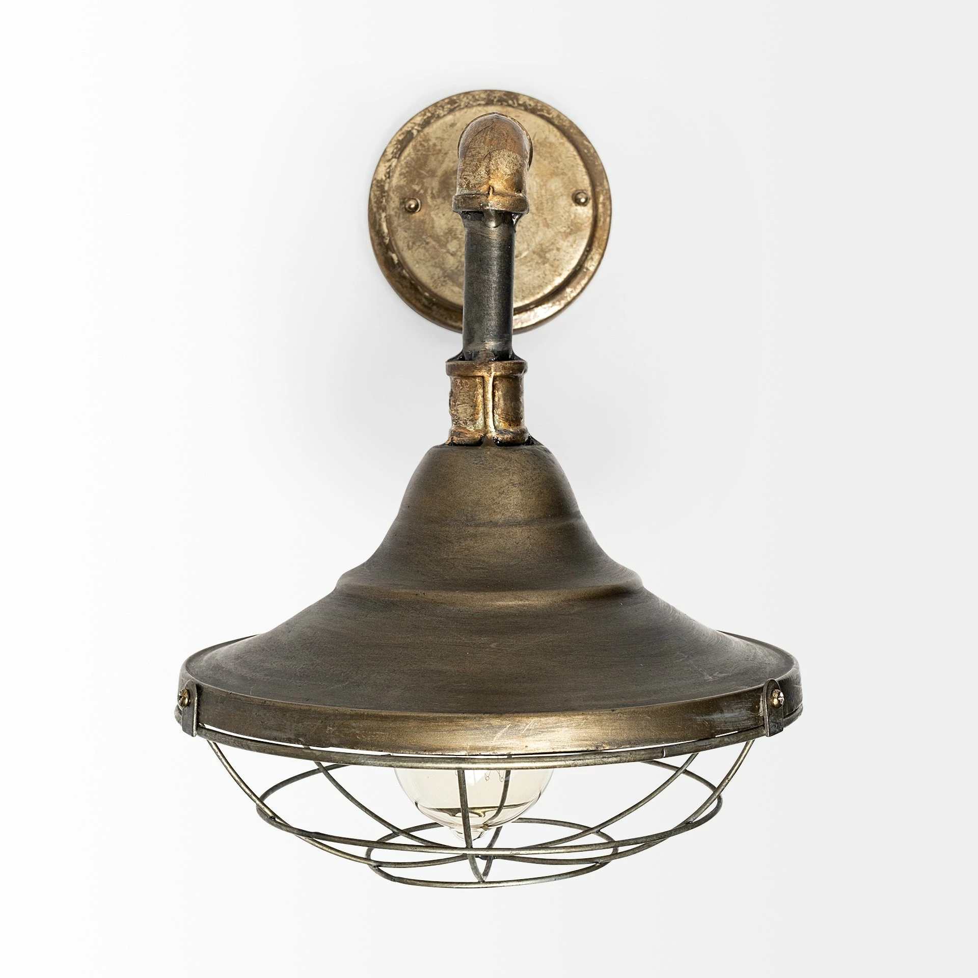 Wholesale โ Mercana Agadir 8.8x18 Bronze Metal Conical Shade Caged Wall Sconce - 8.8L X 14.0W X 18.0H ๐ฏ - Image 2