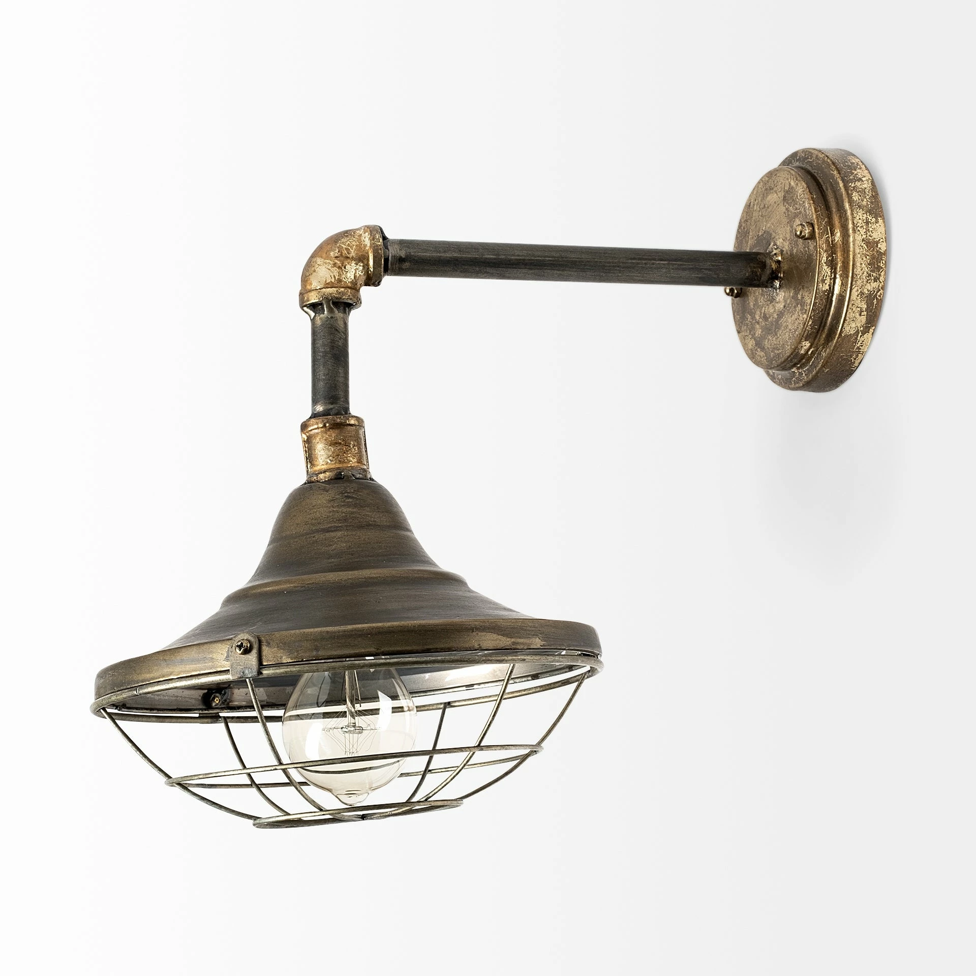 Wholesale โ Mercana Agadir 8.8x18 Bronze Metal Conical Shade Caged Wall Sconce - 8.8L X 14.0W X 18.0H ๐ฏ - Image 3