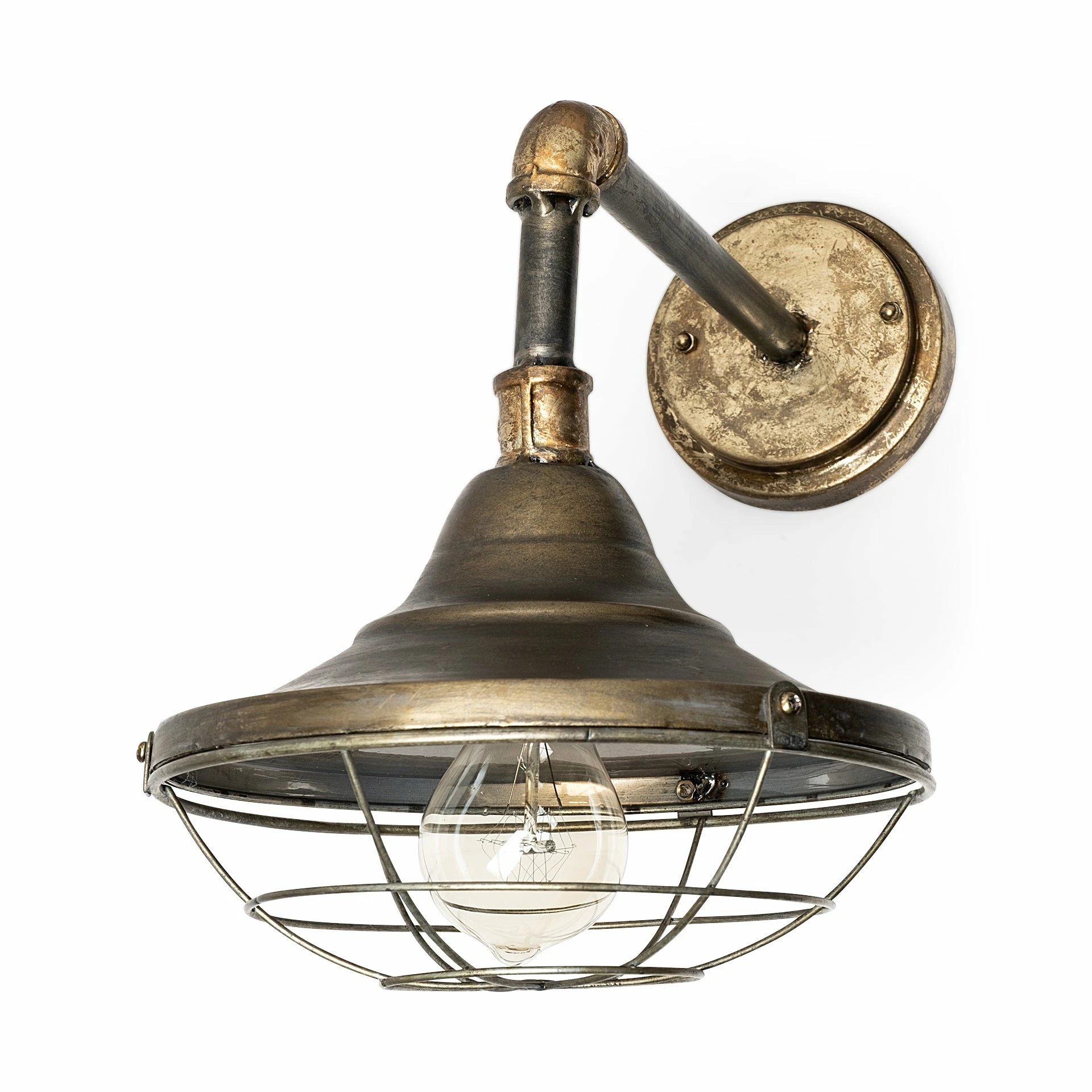 Wholesale โ Mercana Agadir 8.8x18 Bronze Metal Conical Shade Caged Wall Sconce - 8.8L X 14.0W X 18.0H ๐ฏ